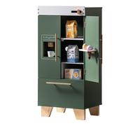 ROBOTIME Wooden Toy Fridge - Kids Play Kitchen Set with Ice Dispenser & Accessories, Pretend Refrigerator for Boys & Girls Aged 3+, Play Fridge Toddler Kitchen Appliance, Vintage Green