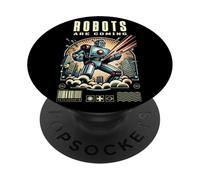 Robots are Coming, Beware! Act friendly to AI Robotics PopSockets Adhesive PopGrip
