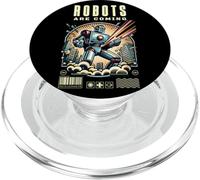 Robots are Coming, Beware! Act friendly to AI Robotics PopSockets PopGrip for MagSafe