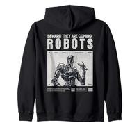 Robots are Coming, Beware! Act friendly to AI Robotics Zip Hoodie