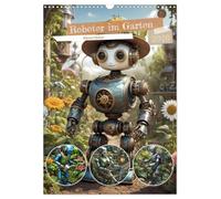 Robots in the garden - Little helpers UK-Version (Wall Calendar 2026 DIN A3 Portrait), CALVENDO 12 Month Wall Calendar