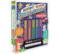 Robots, Racers, Dinosaurs Colouring (Book and Pen Set)