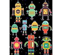 Robots Sticker Album For Boys: 100 Plus Pages For PERMANENT Sticker Collection, Activity Book For Boys or Girls - 8.5 by 11: Volume 25 (More Kool Kidz)