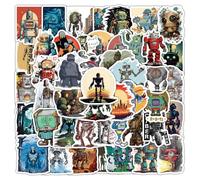 Robots Stickers 50 Pcs Waterproof Cool Cartoon Sticker for Laptop Water Bottle Skateboard Car Scrapbook Helmet Bike Luggage,Funny Vinyl Aesthetic Sticker for Adults Boys Teens