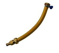 ROBOX INSULATED Short Garden Hose Connector, Solid Brass, 300mm & 600mm, Universal Quick Connect for Reels & Wall Tap Boxes (3/4"/19mm Hose 300mm Long 7/8BSP Farmers Tap)