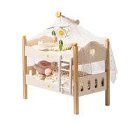 ROBUD Baby Doll Bed Bunk Cot, Wooden Doll Accessories for 18 Inch Dolls Bed Cots Crib Stackable & Removable, Gifts Toys for Toddlers 1 2 3 Year Old