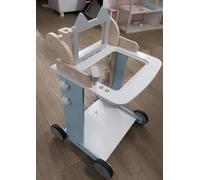 ROBUD Kids Doctor Trolley Kit, Wooden Pretend Doctor Walker with Wheels, Pretend Medical Station Cart Playset for Boys & Girls, WRP32