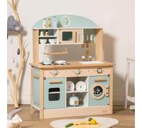 ROBUD Play Kitchen Wooden Toys for Kids | Toy Kitchen with Oven, Washing Machine, Microwave Oven, Kitchenware, Tableware & Kitchen Accessories, Kids Kitchen Birthday Gifts for Girls Boys 3-6 Years Old