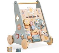 ROBUD Wooden Baby Walker, Blue, Ages 0-1, with Activity Center and Storage
