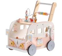 ROBUD Wooden Baby Walker, Interactive Toddlers Push Along Walker, Adjustable Speed & Height, Educational Motor Skills Toy for Babies Gifts 10 Months-1-2 Years (Tropical Beach Bus)