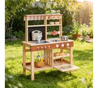 ROBUD Wooden Mud Kitchen for Kids, Outdoor Play Kitchen for Toddler Age 3+