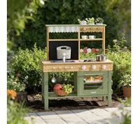ROBUD Wooden Mud Kitchen for Kids, Outdoor Pretend Play Kitchen for Age 3+