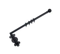 Robust 180° Curtain Rods with Swivel Arms Black 150cm Adjustable Drapery Rods for Side Panels Easy Installation with Hook and Loop Closure Perfect for Windows