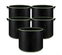 Robust 5 Pack Fabric Plant Pots for Effective Water Management Aeration Bags for Thriving Plants (5 Gallon/18.9L)