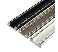 Robust 50cm Double Joint Curtain Track - Silent Aluminum Ceiling-Mounted Sliding Rail - Easy Installation White Curtain Rod for Smooth Effortless Operation
