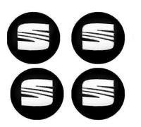 Robust 56MM 4PCS 60MM Auto Wheel Center Hub Cap Rim Shield Emblem Stickers Accessory Compatible with Seat Ibiza 6J 6L Fr Ateca Alt 56MM black silver