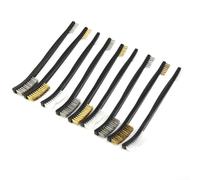 Robust 9Pcs Mini Wire Brush Set for Effective Cleaning and Rust Removal on Metal Parts, Steel, Brass, Nylon
