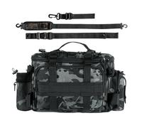 Robust Angler Gear Bag, Weatherproof Tackle Organizer, High Capacity Utility Case, Padded Polyester Fishing Satchel, Practical Storage System, Equipment Holder for Shore Pier Pond