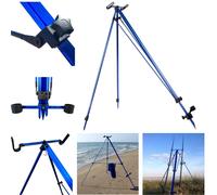 Robust Blue/Black Salt Beach Rest for Stable Sea Fishing - Adjustable 125-204 cm