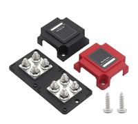 Robust BusBar Power Distribution Block 400A Designed for Heavy Duty Applications in Automotive and Marine Settings (Black+Red)