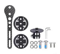 Robust Carbon Fiber Mount for Road and Mountain Bike Handlebars Supporting Cycling Computers Cameras and For Lights (145mm Black)