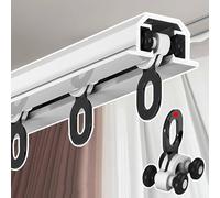 Robust Curtain Rod 0.910m ed 4Wheel Glide System NonBlocking Ideal for Bedroom/Shower/Outdoor Curtains White 7.