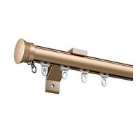 Robust Curtain Track Set Aluminum Single/Double Rails with Complete Kits Available in 7 Colors - Gold Size A-2.6m (1.3m*2) for Easy Installation