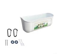 Robust Design Chicken Feed Container Ensures a Cleaner Feeding Experience in Enclosures (White)