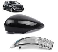ROBUST Door Indicator Lamp Clear Lens and Wing Mirror Cover Left Passenger Side Panther Black for Ford Fiesta Mk7 1796192 1903136 2008-2017