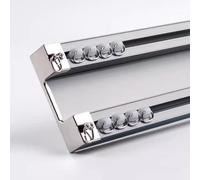 Robust Double Track Aluminum Curtain Rail System Ceiling Mounted for Living Room Bathroom Bedroom 1m Grey Color Easy Installation Modern Design