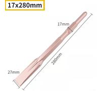 Robust Electric Hammer Chisel with Hex Shank Perfect for Breaking and Drilling Concrete and Stone with Pointed and Flat Heads (Flat Head 17x280mm)