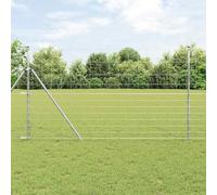 Robust Field Fence Silver 25 x 1.4 m, Galvanised Steel, Durable for Garden, Patio and Pasture, Weatherproof and Easy to Clean