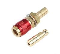 Robust Gas & Water Quick Connectors 10mm Inner Diameter for TIG Welding 12, 18, 20, 27 Six Piece Package for Easy Connections (Red)