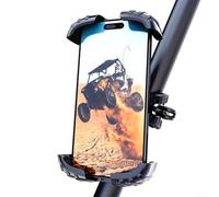 Robust mobile phone holder for UTV and ATV, shake-proof with quick release, 360° ball joint, handlebar 20-35 mm, shockproof nylon/ABS for off-road, agriculture and outdoor use