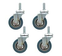Robust Office Chair Casters 75mm Rubber Wheels for Easy Furniture Movement 30mm Stem Height Durable Replacement Rollers Load Capacity 90kg Smooth Rolling Action