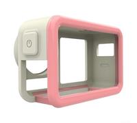 Robust Protective Case Compatible with For DJI Action 5 Pro Utilizing Dual-Material TPU+PC Construction for Enhanced Structural Integrity and Grip (Pink-White)