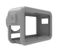 Robust Protective Case Compatible with For DJI Action 5 Pro Utilizing Dual-Material TPU+PC Construction for Enhanced Structural Integrity and Grip (Gray)