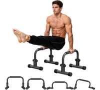 Robust push-up bar set made of steel, ergonomic S-shape for deeper push-ups, wrist friendly and non-slip, fitness home and strength training