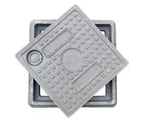 Robust Resin Square Manhole Cover with Handles - NonSlip Durable Sewer Lid for Septic Tanks Sunken Drainage Yard Lawn & Garden Pavers (60 x 60 cm)