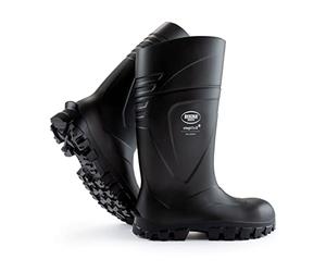 Robust safety boots for men and women without steel toecap and steel sole, non-slip, wide fit work boots for heavy industry, resistant to oils and chemicals, down to -30 degrees, black, UK 4 MENS SIZE