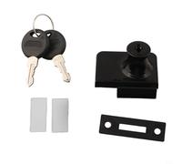 Robust Security Solution for Glass Cabinets, Zinc Alloy Keyed Lock for Double Doors (Black)