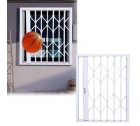 Robust Security Window Grille - Outdoor Aluminum Window Bars for Break-in Protection, Invisible Sliding & Folding Grates for Basement, Dog Barrier (33x43 inch)