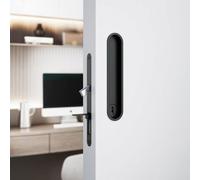 Robust Sliding Door Lock with Oval Design and Convenient Knob for Easy Locking and Unlocking of Pocket Doors (black)