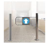 Robust Stainless Steel Anti-Rebound Gate - 31.5" Commercial One-Way Door with Manual Push System, 80 cm - Silver Finish for Retail and Zoo Applications