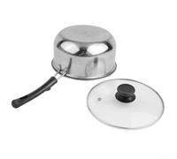 Robust Stainless Steel Pot with Reinforced Riveted Handle and Full Rim Glass Lid for Long Lasting Use in Busy Households (One handle)