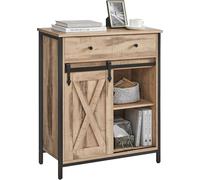 Robust Storage Cupboard with Sliding Barn Door - Farmhouse Chic, 30 x 70 x 80 cm