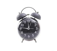 Robust Twin Bell Alarm Clock with Night Light No Ticking Noise for a Peaceful Work or Sleep Environment (Gray)