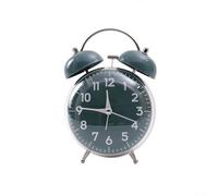 Robust Twin Bell Alarm Clock with Night Light No Ticking Noise for a Peaceful Work or Sleep Environment (Green)