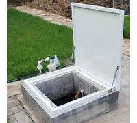 Robust Waterproof Industrial Roof Hatch - 77.6cm Attic Door with Skylight for Flat Roofs - Galvanized Construction Easy Access White Finish Ideal for Commercial Use