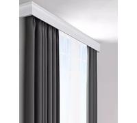 Robust White ain Rail System Wall-Mounted Double Track 1m to 5m (365cm/143.7in/12ft) Ideal for Sliding s Doors and Room Dividers